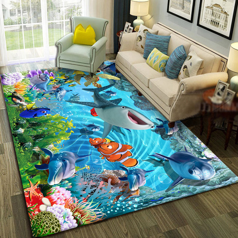 Relaxing Living Room Multi-Colored Animal Pattern Rug Synthetics Pet Friendly Washable Carpet Clearhalo 'Area Rug' 'Rug' 2253767