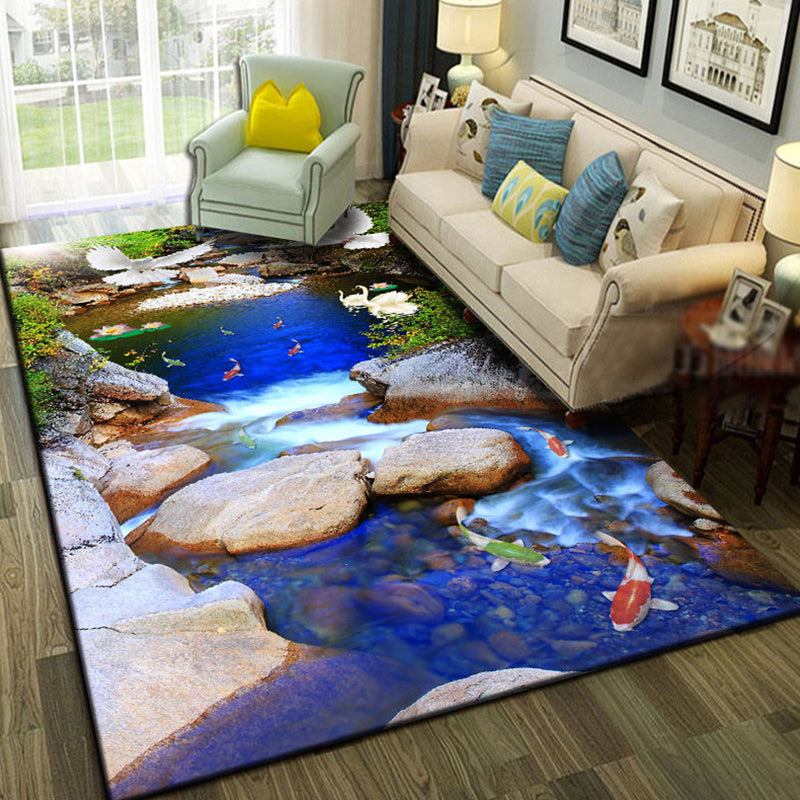 Relaxing Living Room Multi-Colored Animal Pattern Rug Synthetics Pet Friendly Washable Carpet Clearhalo 'Area Rug' 'Rug' 2253773