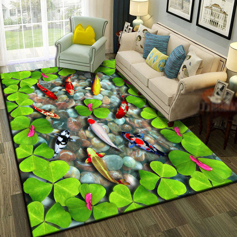 Relaxing Living Room Multi-Colored Animal Pattern Rug Synthetics Pet Friendly Washable Carpet Clearhalo 'Area Rug' 'Rug' 2253775