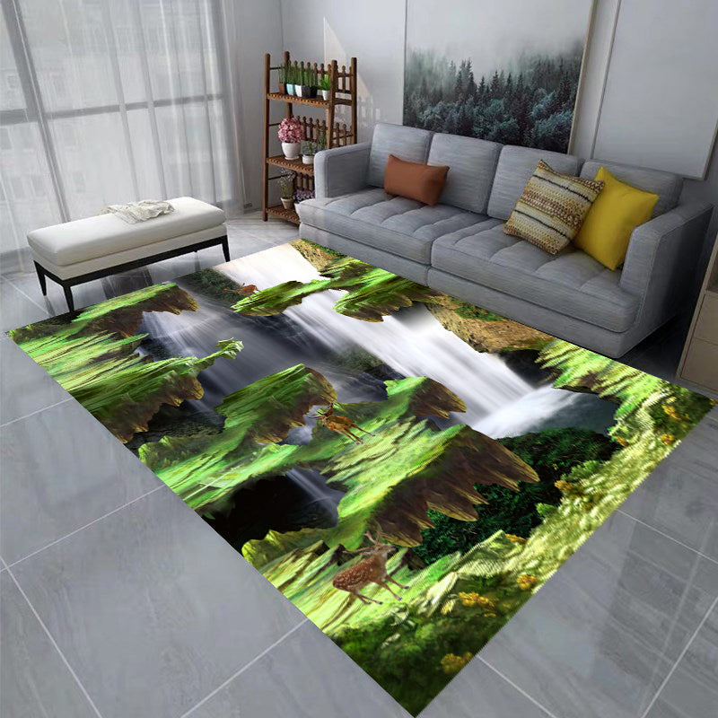 Multi Color Decoration Rug Nordic 3D Animal Print Area Carpet Polyster Pet Friendly Easy Care Rug Green Clearhalo 'Area Rug' 'Rug' 2253787