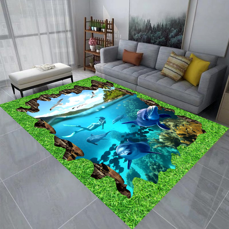 Multi Color Decoration Rug Nordic 3D Animal Print Area Carpet Polyster Pet Friendly Easy Care Rug Clearhalo 'Area Rug' 'Rug' 2253788