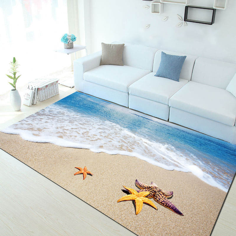 Novelty Living Room Rug Multi-Color Beach Pattern Carpet Polypropylene Anti-Slip Backing Washable Rug Clearhalo 'Area Rug' 'Rug' 2253795