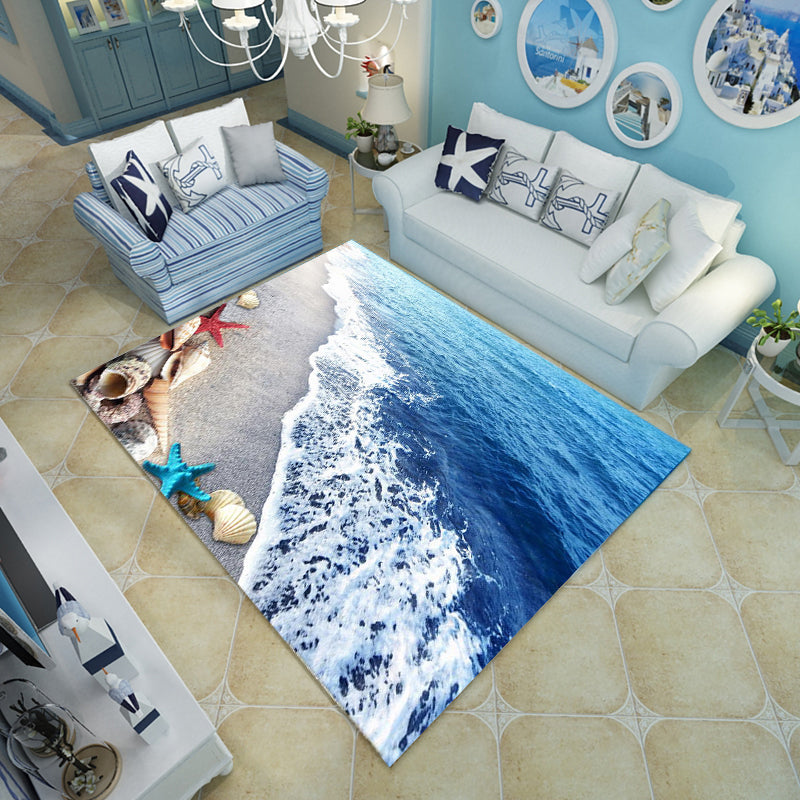 Novelty Living Room Rug Multi-Color Beach Pattern Carpet Polypropylene Anti-Slip Backing Washable Rug Clearhalo 'Area Rug' 'Rug' 2253798