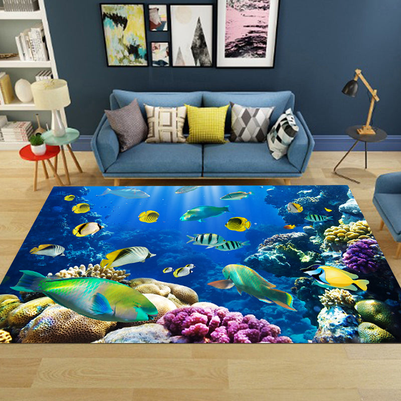 Cute Animal Print Rug Multi Colored Polypropylene Area Rug Polyster Non-Slip Backing Washable Carpet Yellow Clearhalo 'Area Rug' 'Rug' 2253813