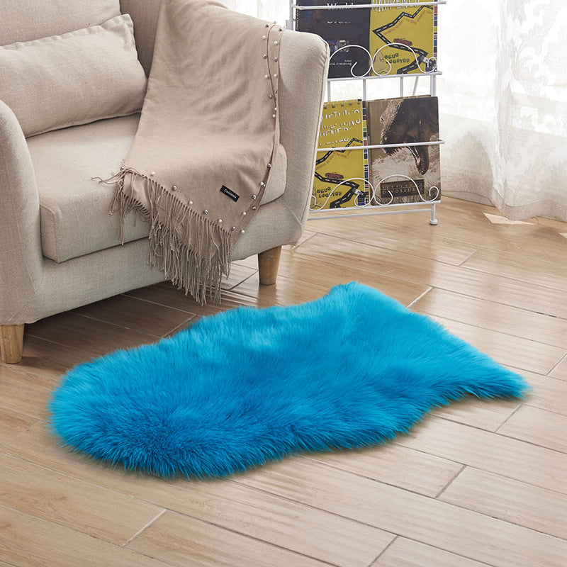 Fluffy Plain Rug Multi-Color Simplicity Rug Artificial Wool Pet-Friendly Easy Care Rug for Decor Dark Blue Clearhalo 'Area Rug' 'Casual' 'Rugs' Rug' 2254208