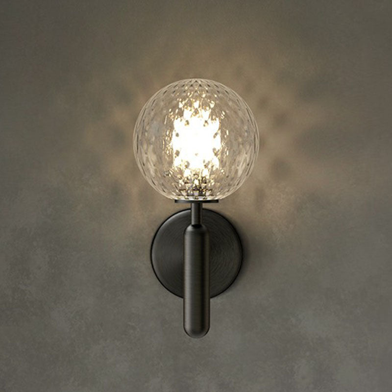 Ball Wall Sconce Light Fixture Simplicity Glass 1-Light Stairs Wall Mount Lighting Clearhalo 'Cast Iron' 'Glass' 'Industrial' 'Modern wall lights' 'Modern' 'Tiffany' 'Traditional wall lights' 'Wall Lamps & Sconces' 'Wall Lights' Lighting' 2254537