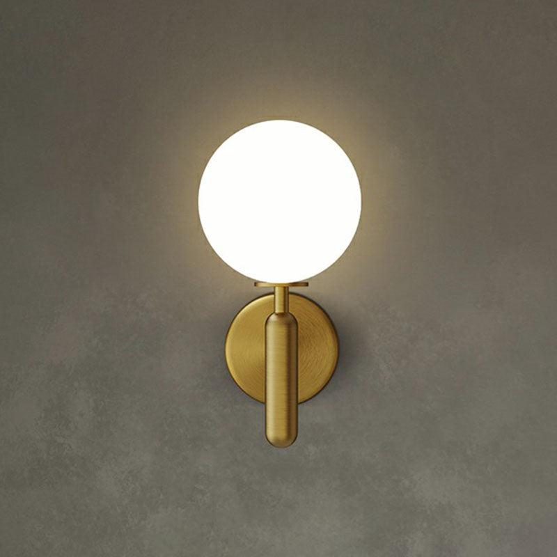 Ball Wall Sconce Light Fixture Simplicity Glass 1-Light Stairs Wall Mount Lighting Clearhalo 'Cast Iron' 'Glass' 'Industrial' 'Modern wall lights' 'Modern' 'Tiffany' 'Traditional wall lights' 'Wall Lamps & Sconces' 'Wall Lights' Lighting' 2254538