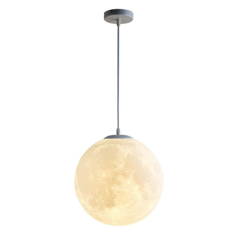 Moon Shaped LED Pendulum Light Art Deco PLA Restaurant Hanging Light Fixture in White Clearhalo 'Ceiling Lights' 'Modern Pendants' 'Modern' 'Pendant Lights' 'Pendants' Lighting' 2254649