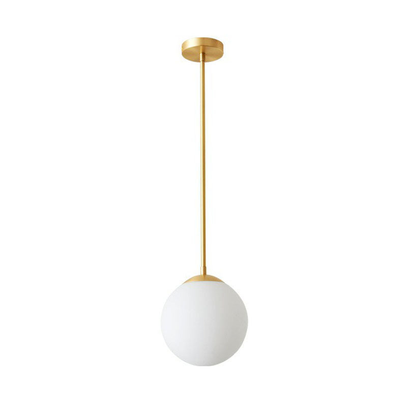 Globe Kitchen Pendant Lighting Cream Glass 1-Light Simplicity Hanging Light in Gold Clearhalo 'Ceiling Lights' 'Modern Pendants' 'Modern' 'Pendant Lights' 'Pendants' Lighting' 2254683