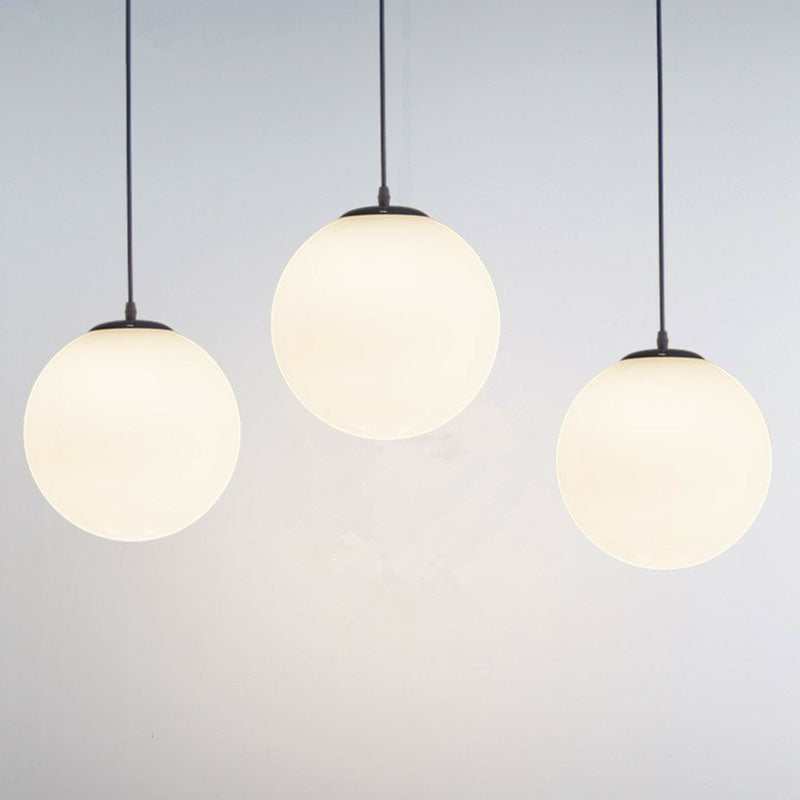 Simple Sphere Down Lighting Pendant White Glass 1-Light Restaurant Suspended Lighting Fixture White Clearhalo 'Ceiling Lights' 'Modern Pendants' 'Modern' 'Pendant Lights' 'Pendants' Lighting' 2254690