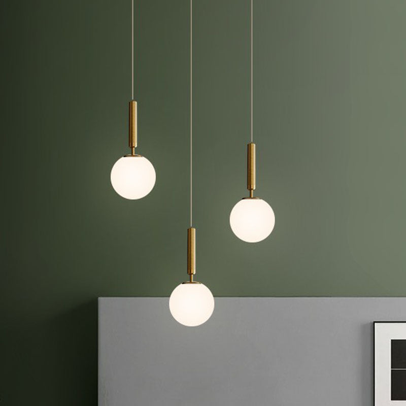 Post-Modern Style Ball Pendant Light Glass 1 Bulb Bedroom Suspended Lighting Fixture Clearhalo 'Ceiling Lights' 'Modern Pendants' 'Modern' 'Pendant Lights' 'Pendants' Lighting' 2254800