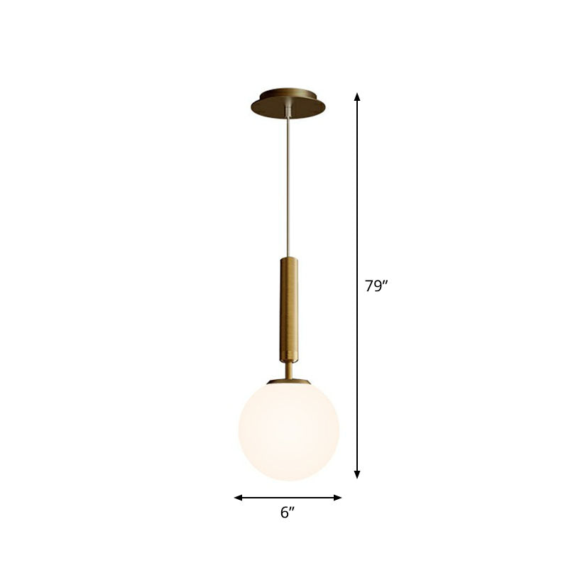 Post-Modern Style Ball Pendant Light Glass 1 Bulb Bedroom Suspended Lighting Fixture Gold White Clearhalo 'Ceiling Lights' 'Modern Pendants' 'Modern' 'Pendant Lights' 'Pendants' Lighting' 2254805