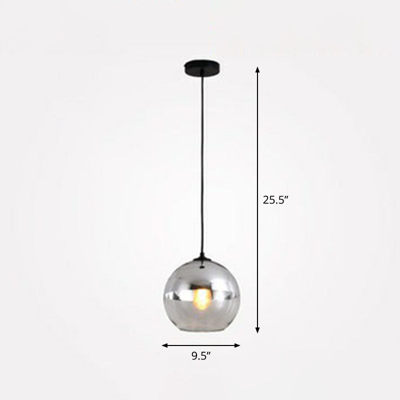 Sphere Electroplate Glass Pendant Lighting Postmodern Single Ceiling Hang Light for Dining Room Clearhalo 'Ceiling Lights' 'Modern Pendants' 'Modern' 'Pendant Lights' 'Pendants' Lighting' 2254964