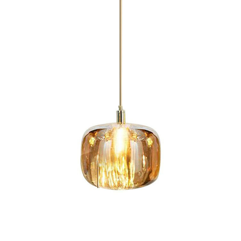 Pumpkin LED Pendant Lamp Creative Postmodern Mirror Glass Hanging Light for Cafe Clearhalo 'Ceiling Lights' 'Modern Pendants' 'Modern' 'Pendant Lights' 'Pendants' Lighting' 2254979