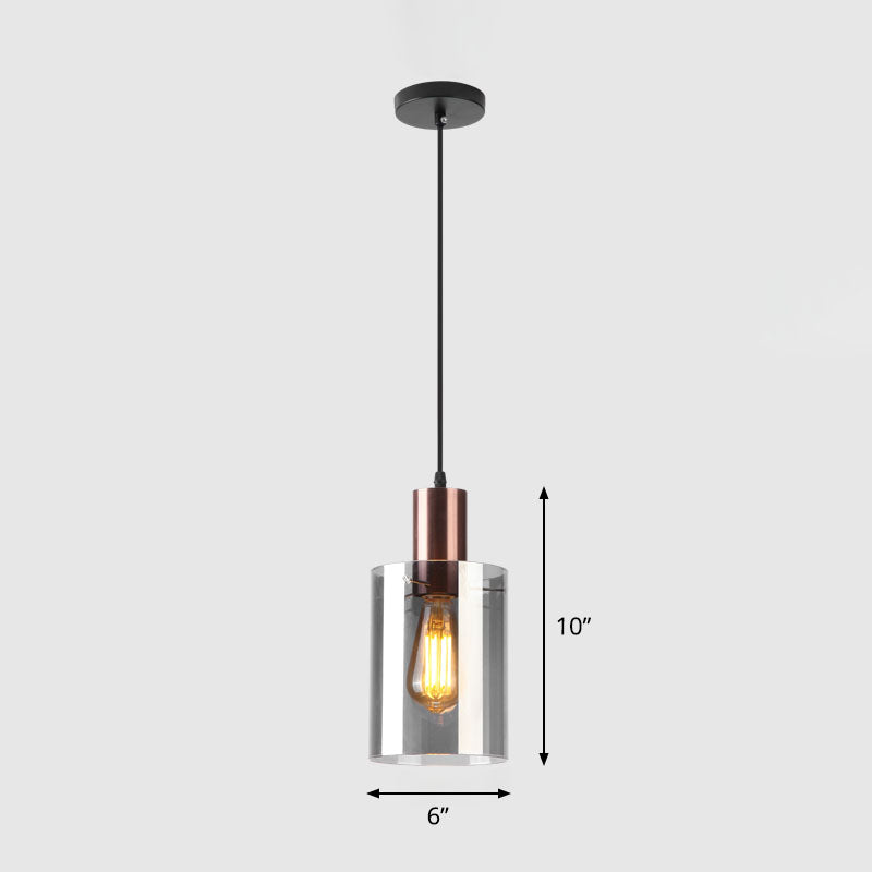 Rose Gold Bottle Shaped Pendant Postmodern Single Smoke Grey Glass Hanging Light Fixture Smoke Gray Clearhalo 'Ceiling Lights' 'Modern Pendants' 'Modern' 'Pendant Lights' 'Pendants' Lighting' 2255130