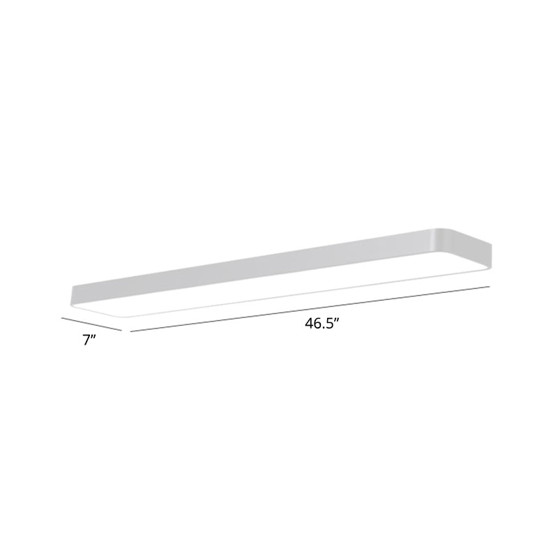 Rectangular LED Ceiling Mounted Fixture Nordic Acrylic Office Flush-Mount Lighting White 46.5