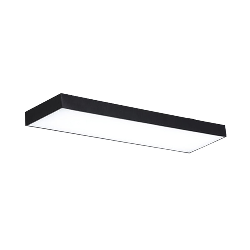 Simplicity Rectangle Flush Ceiling Light Metal Office LED Flush Mount Fixture in Black Clearhalo 'Ceiling Lights' 'Close To Ceiling Lights' 'Close to ceiling' 'Flush mount' Lighting' 2255839