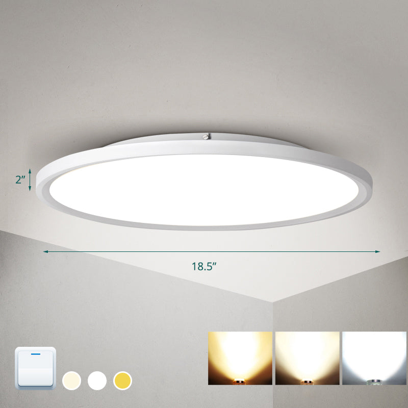 Disk Led Flush Mount Ceiling Light Nordic Acrylic Living Room Flush Mount Fixture White 18.5