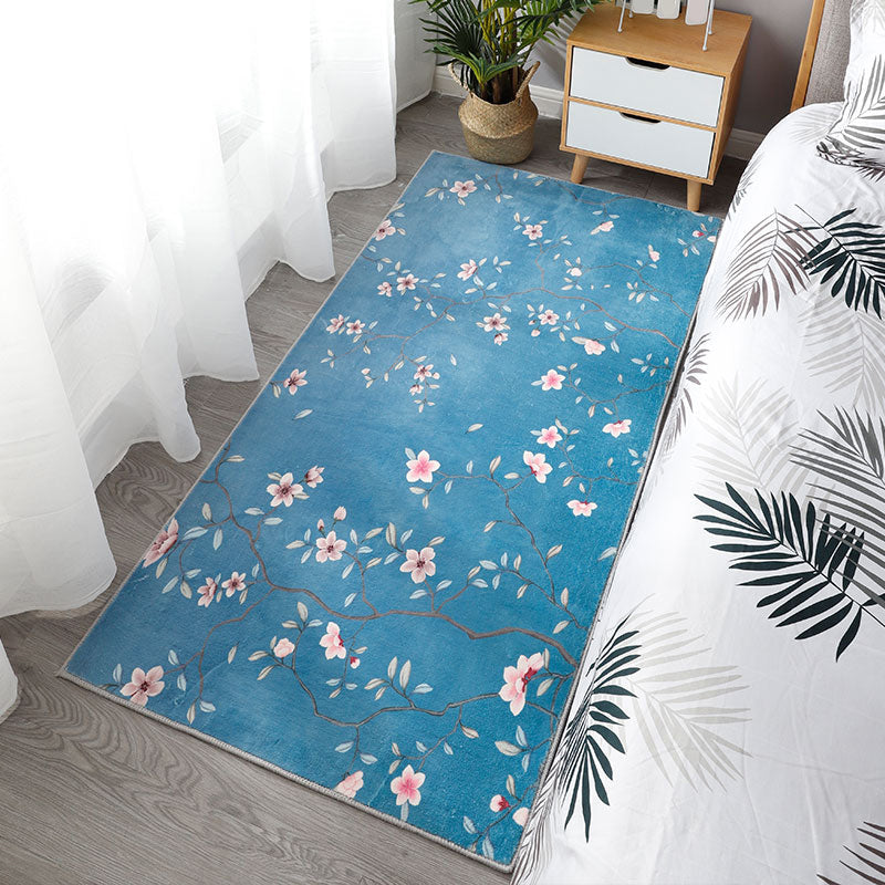 Chinoiserie Bedroom Rug Multi Colored Flower Blossom Carpet Polyester Machine Washable Anti-Slip Pet-Friendly Rug Clearhalo 'Area Rug' 'Rug' 2256724