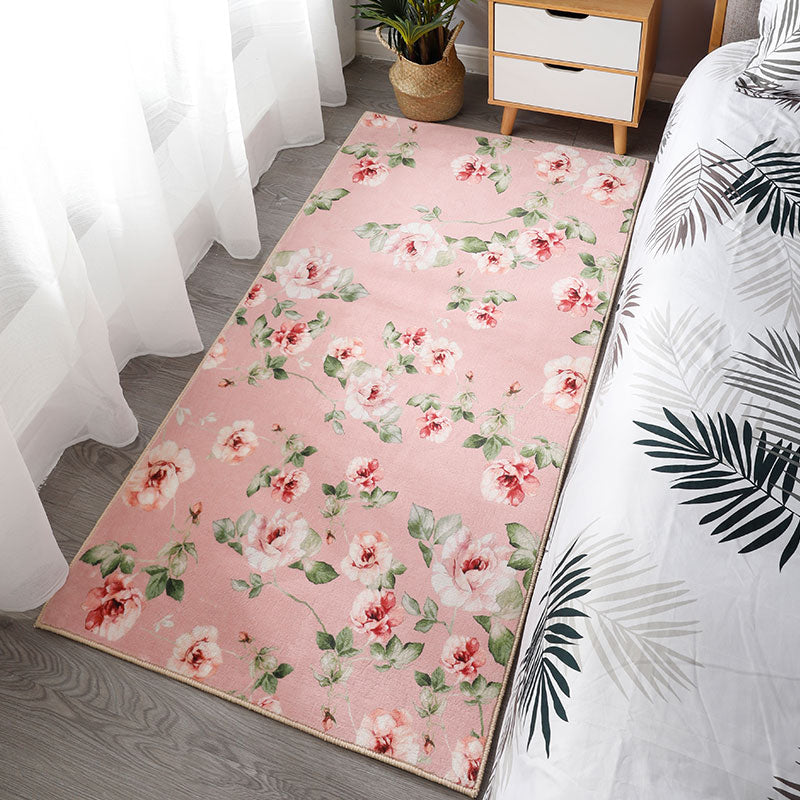 Chinoiserie Bedroom Rug Multi Colored Flower Blossom Carpet Polyester Machine Washable Anti-Slip Pet-Friendly Rug Clearhalo 'Area Rug' 'Rug' 2256726