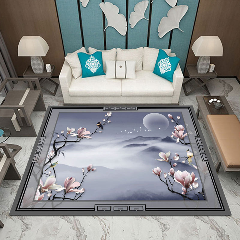 Olden Chinoiserie Rug Multicolor Bird and Flower Print Rug Non-Slip Machine Washable Rug for Living Room Clearhalo 'Area Rug' 'Rug' 2256816