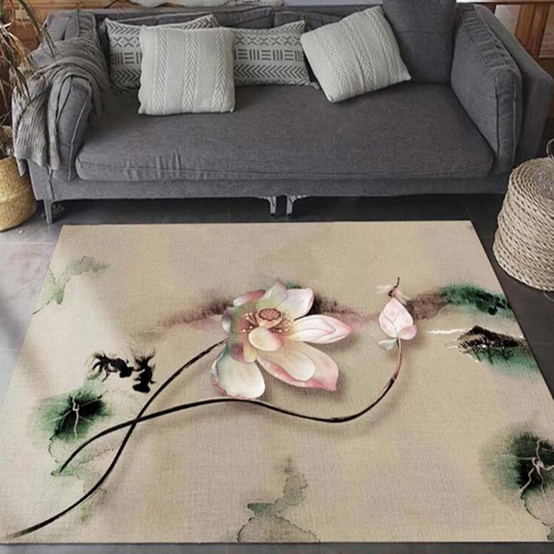 Pastoral Multicolor Chinese Rug Synthetics Flower Carpet Anti-Slip Backing Pet-Friendly Machine Wash Rug for Drawing Room Clearhalo 'Area Rug' 'Rug' 2256830