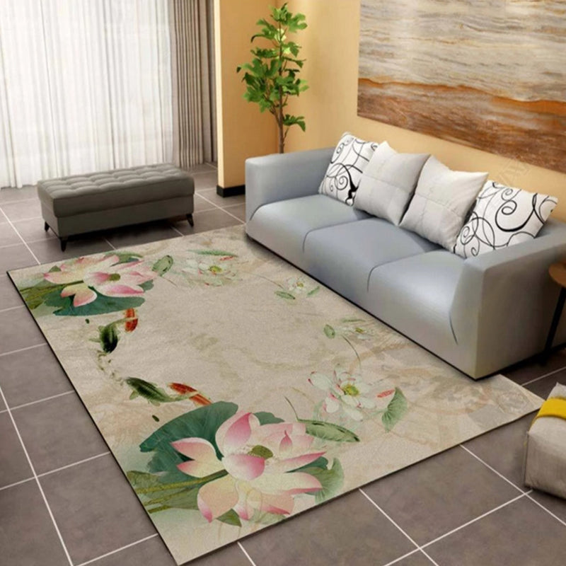 Pastoral Multicolor Chinese Rug Synthetics Flower Carpet Anti-Slip Backing Pet-Friendly Machine Wash Rug for Drawing Room Clearhalo 'Area Rug' 'Rug' 2256833