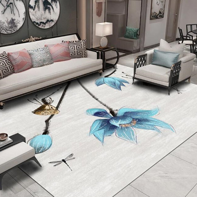 Pastoral Multicolor Chinese Rug Synthetics Flower Carpet Anti-Slip Backing Pet-Friendly Machine Wash Rug for Drawing Room Clearhalo 'Area Rug' 'Rug' 2256835