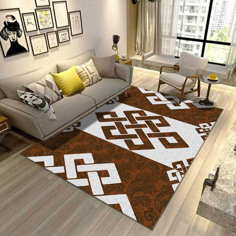 Rustic Botanics Rug Multi Color Asian Carpet Polyester Pet-Friendly Non-Slip Stain Resistant Rug for Room Brown Clearhalo 'Area Rug' 'Rug' 2256956