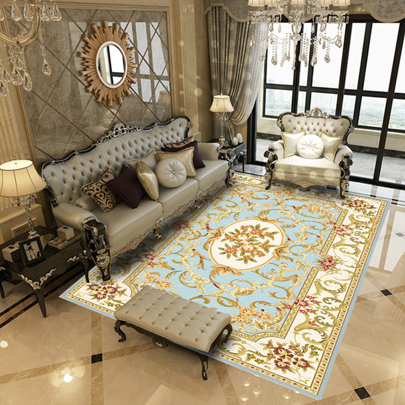 Multi Colored Living Room Rug Chinoiserie Flower Rug Polypropylene Machine Washable Stain Resistant Non-Slip Backing Rug Clearhalo 'Area Rug' 'Rug' 2256985