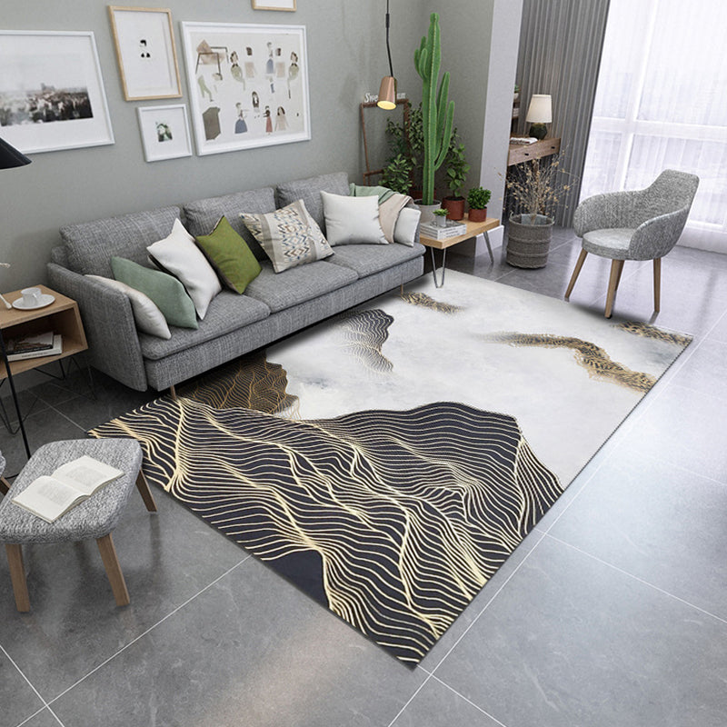 Decorative Asian Rug Multicolor Mountain Print Abstract Carpet Pet-Friendly Non-Slip Backing Rug for Room Clearhalo 'Area Rug' 'Rug' 2257006