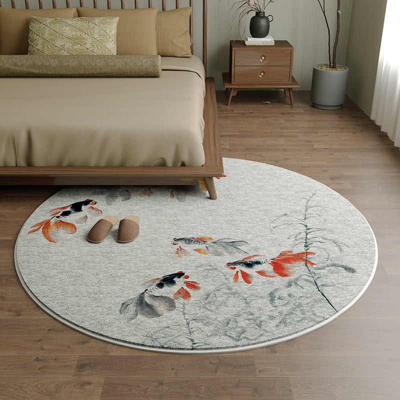 Esthetic Multi Color Asian Rug Synthetics Drawing Print Rug Stain Resistant Washable Anti-Slip Rug for Bedroom Clearhalo 'Area Rug' 'Rug' 2257259