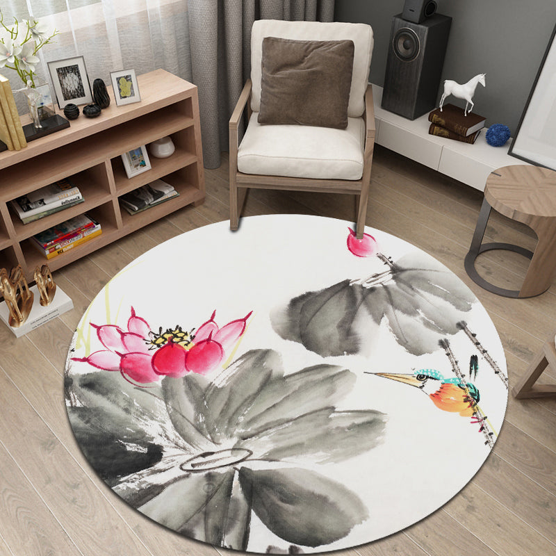 Festive Flower Print Rug Multi Colored Chinese Rug Polypropylene Stain Resistant Non-Slip Pet-Friendly Rug for Bedroom Clearhalo 'Area Rug' 'Rug' 2257316