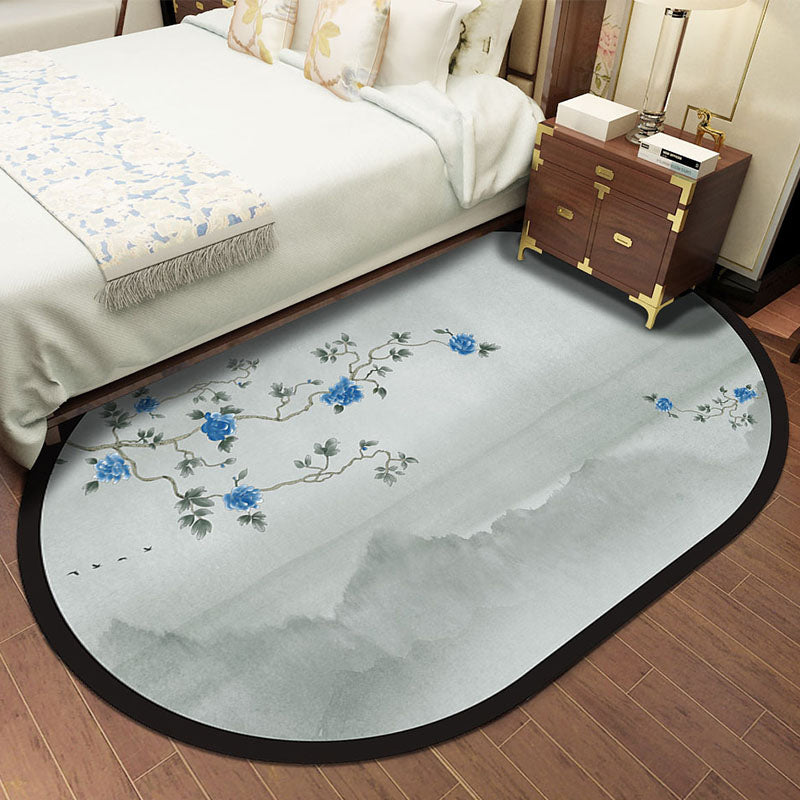 Chinese Style Bedroom Rug Multicolor Floral Carpet Synthetics Non-Slip Pet-Friendly Washable Rug Clearhalo 'Area Rug' 'Rug' 2257327