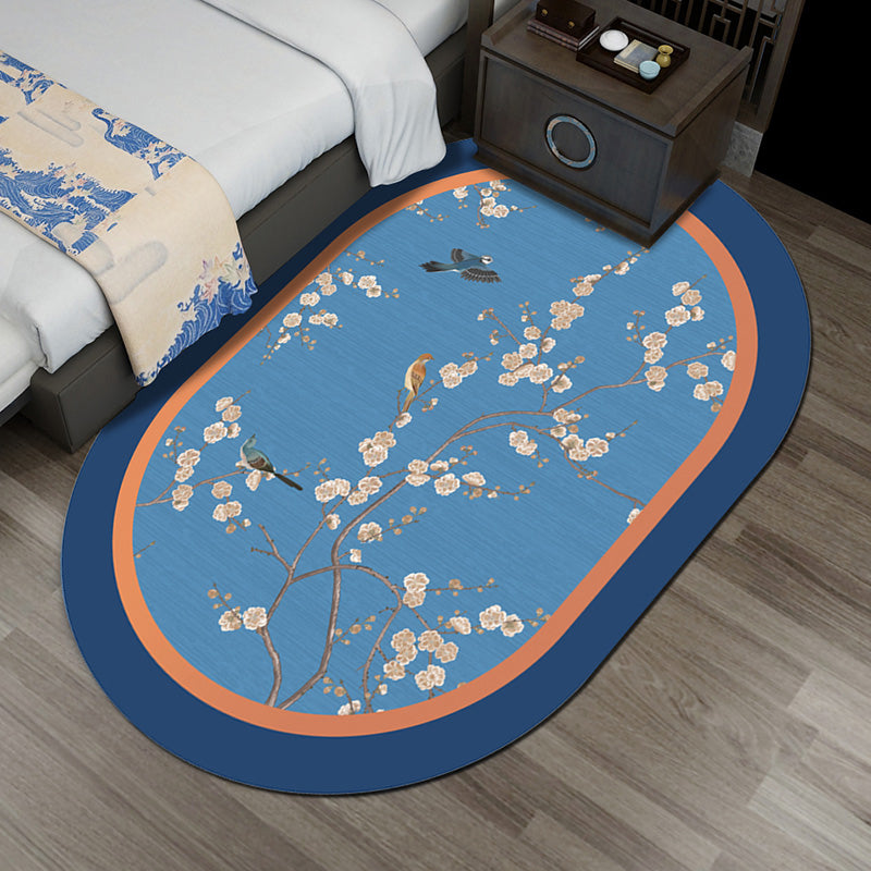 Chinese Style Bedroom Rug Multicolor Floral Carpet Synthetics Non-Slip Pet-Friendly Washable Rug Clearhalo 'Area Rug' 'Rug' 2257330