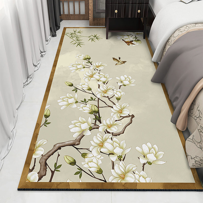 Asian Bedroom Area Rug Multi-Color Flower Branch Rug Polypropylene Anti-Slip Stain Resistant Washable Rug Clearhalo 'Area Rug' 'Rug' 2257361