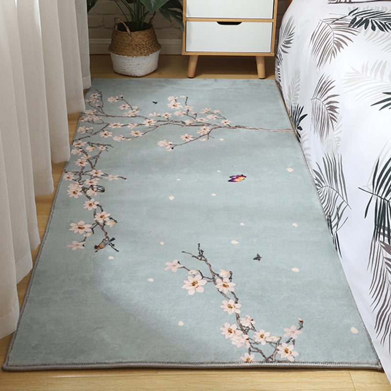 Asian Bedroom Area Rug Multi-Color Flower Branch Rug Polypropylene Anti-Slip Stain Resistant Washable Rug Clearhalo 'Area Rug' 'Rug' 2257366