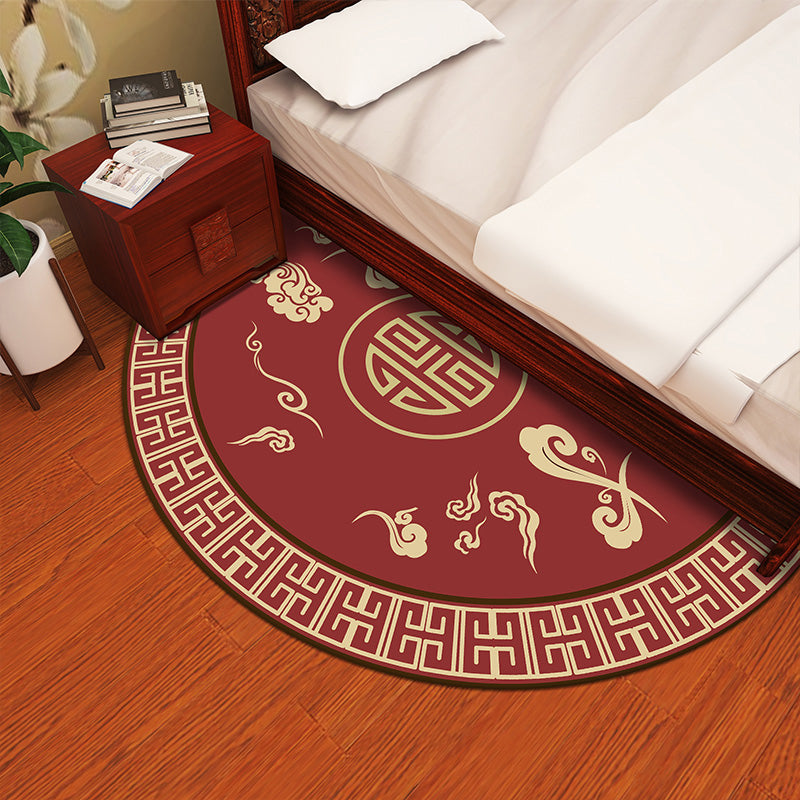 Chinoiserie Bedside Rug Multi Color Print Carpet Polypropylene Stain Resistant Non-Slip Rug with Greek Key Border Clearhalo 'Area Rug' 'Rug' 2257428