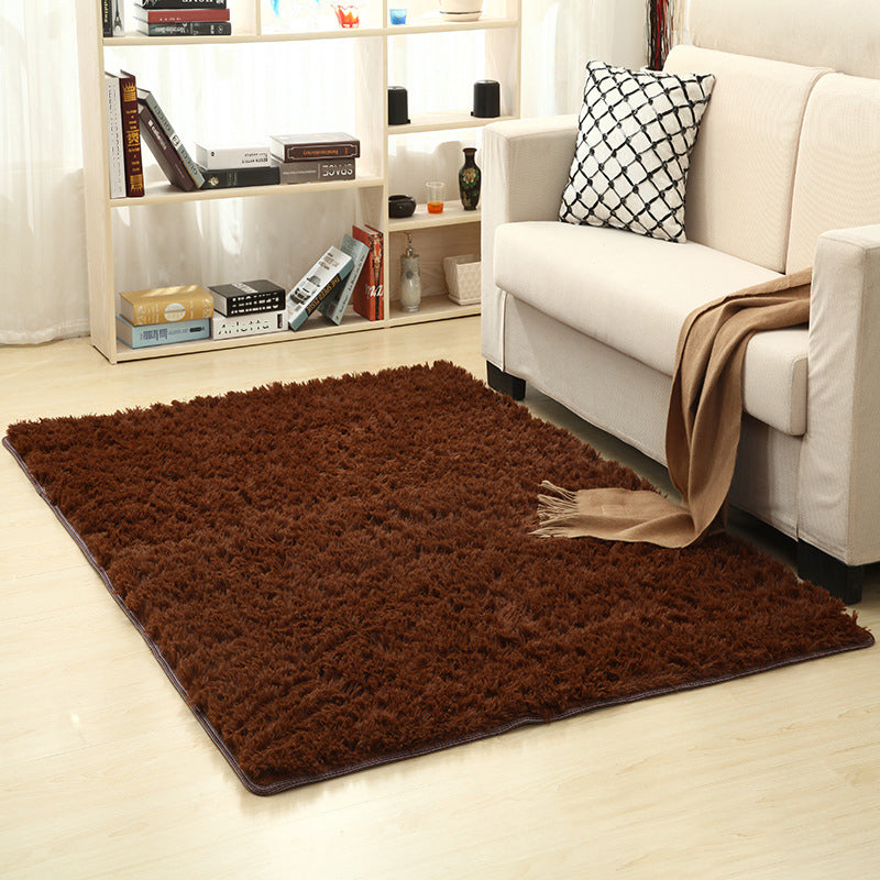 Rug Faux Wool Solid Color Rug Anti-Slip Backing Washable Rug for Home Coffee Clearhalo 'Area Rug' 'Casual' 'Rugs' Rug' 2257571