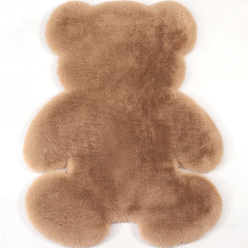 Bear Shaped Plain Rug Multicolor Cartoon Rug Artificial Wool Easy Care Rug for Kids Bedroom Khaki Clearhalo 'Area Rug' 'Casual' 'Rugs' Rug' 2257860