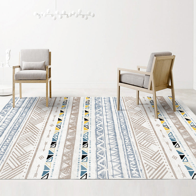 Classic Multi-Color Southwestern Rug Polyester Geometry Rug Stain Resistant Non-Slip Pet-Friendly Rug for Living Room Light Blue-Yellow Clearhalo 'Area Rug' 'Rugs' 'Southwestern' Rug' 2262540