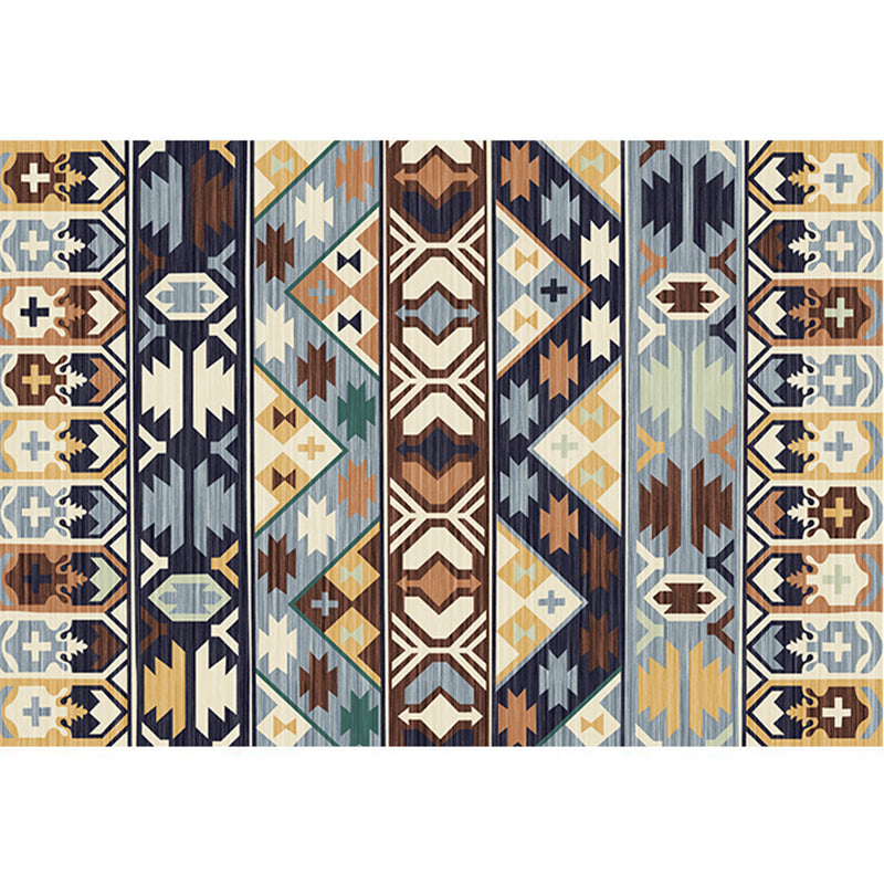 Aesthetics Tribal Pattern Rug Multicolor Indonesian Rug Polyester Stain Resistant Washable Non-Slip Rug for Decor Light Blue-Yellow Clearhalo 'Area Rug' 'Rugs' 'Southwestern' Rug' 2262659