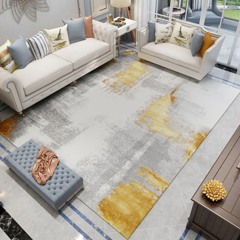 Old Rusty Print Rug Multi Colored Industrial Carpet Polyester Anti-Slip Backing Washable Stain Resistant Rug for Home Yellow-Gray Clearhalo 'Area Rug' 'Rug' 2262759