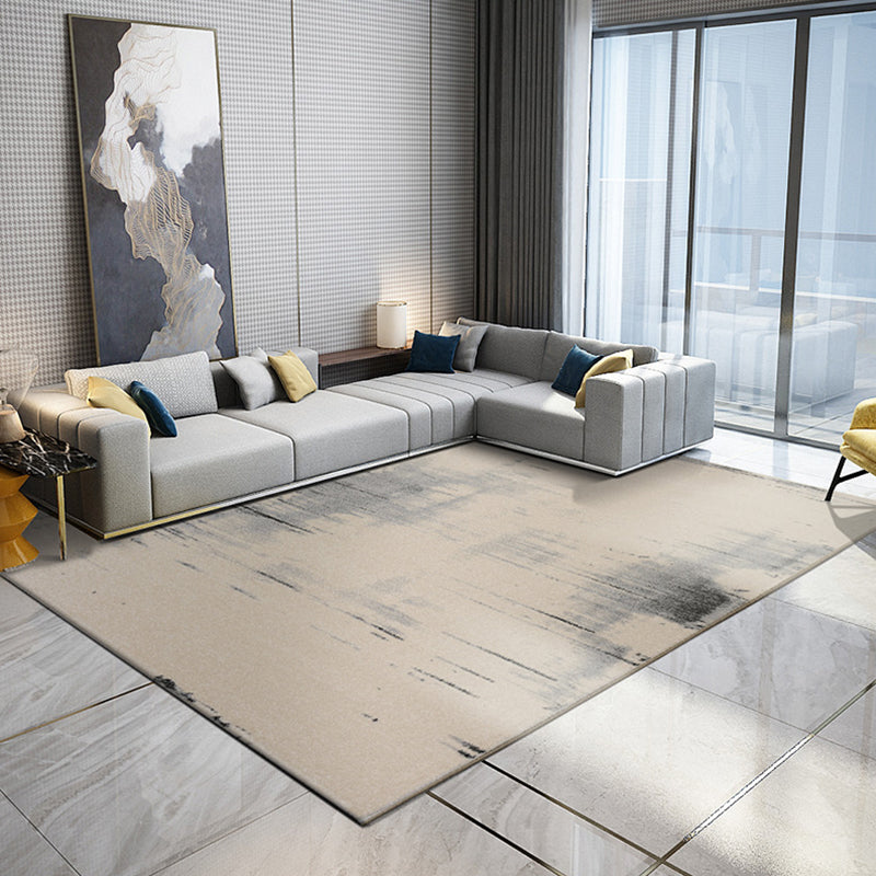 Minimalist Heathered Rug Grey Industrial Rug Polyester Anti-Slip Backing Pet Friendly Washable Rug for Living Room Beige Clearhalo 'Area Rug' 'Rug' 2262808