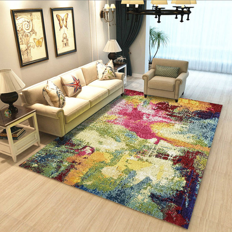 Punky Industrial Area Rug Multi Color Graffiti Abstract Rug Non-Slip Pet Friendly Stain Resistant Rug for Room Green-Pink Clearhalo 'Area Rug' 'Rug' 2263055