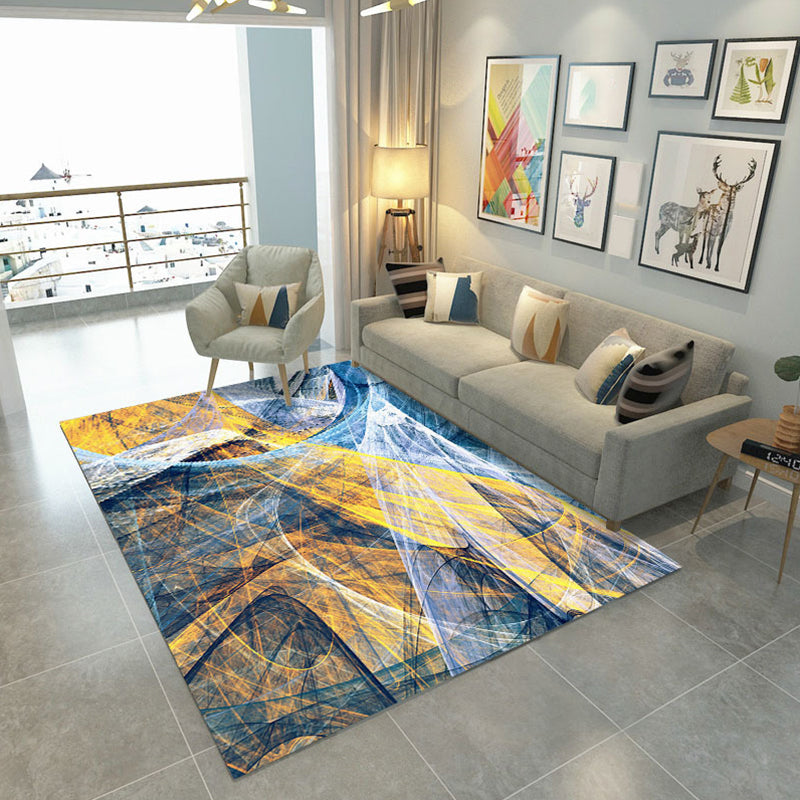 Punky Industrial Area Rug Multi Color Graffiti Abstract Rug Non-Slip Pet Friendly Stain Resistant Rug for Room Yellow Clearhalo 'Area Rug' 'Rug' 2263063