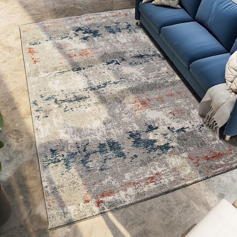 Industrial Bedroom Rug Multi Colored Mottled Worn Look Rug Polyester Anti-Slip Pet-Friendly Stain Resistant Rug Gray-Blue Clearhalo 'Area Rug' 'Rug' 2263067