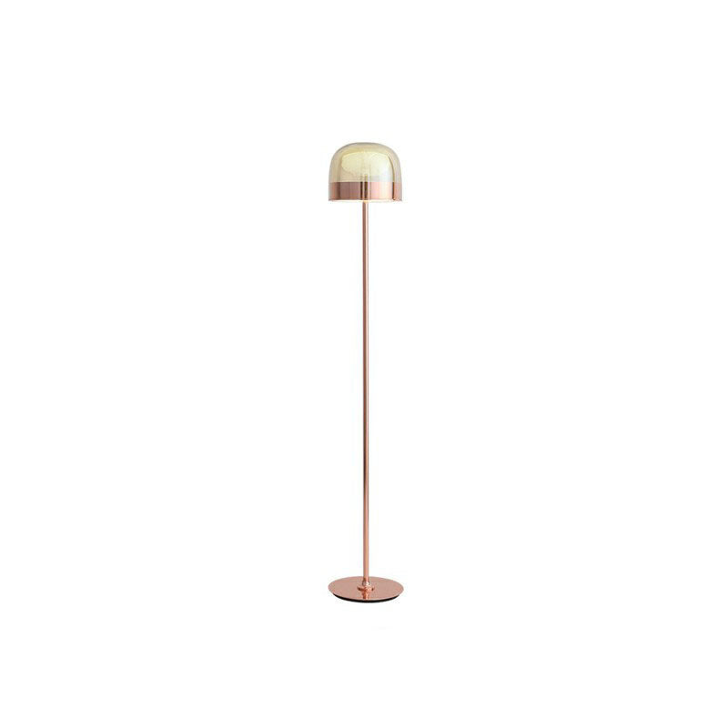 Equator Floor Lamp Designer Bowl Glass Living Room LED Standing Light for Living Room Rose Gold 9.5