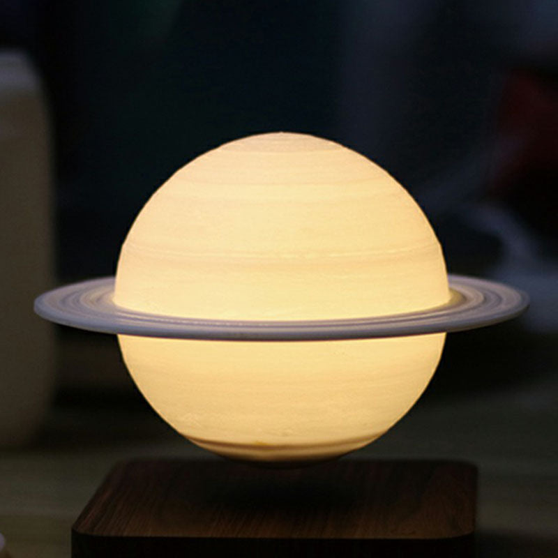 3D Digital Print Planet Night Lamp Creative Plastic 1-Light White Table Light for Kids Bedroom White Clearhalo 'Lamps' 'Table Lamps' Lighting' 2266150