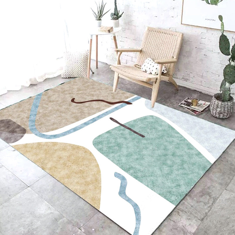 Modern Geometry Color Block Rug Multi-Color Synthetics Carpet Washable Anti-Slip Backing Pet Friendly Rug for Living Room Clearhalo 'Area Rug' 'Rug' 2266624